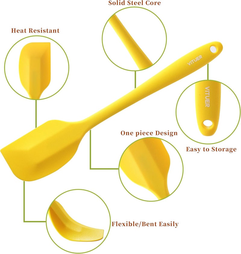 VITUER 5PCS Silicone Rubber Spatula Set, Food Grade BPA-Free Spatulas for kitchen Use, Heat Resistant Spatula for Cooking & Baking, Dishwasher Safe - Image 3